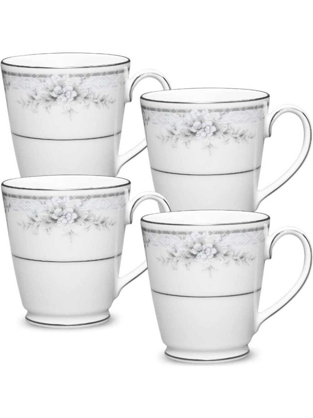Set of 4 Elegant 12 oz Coffee Mugs - Perfect for Home or Office Decor
